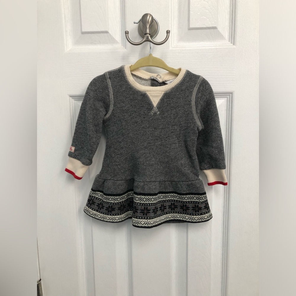 Ralph Lauren Baby Girl Dress 6M Fair Isle Flare Nordic Holiday Long Sleeve